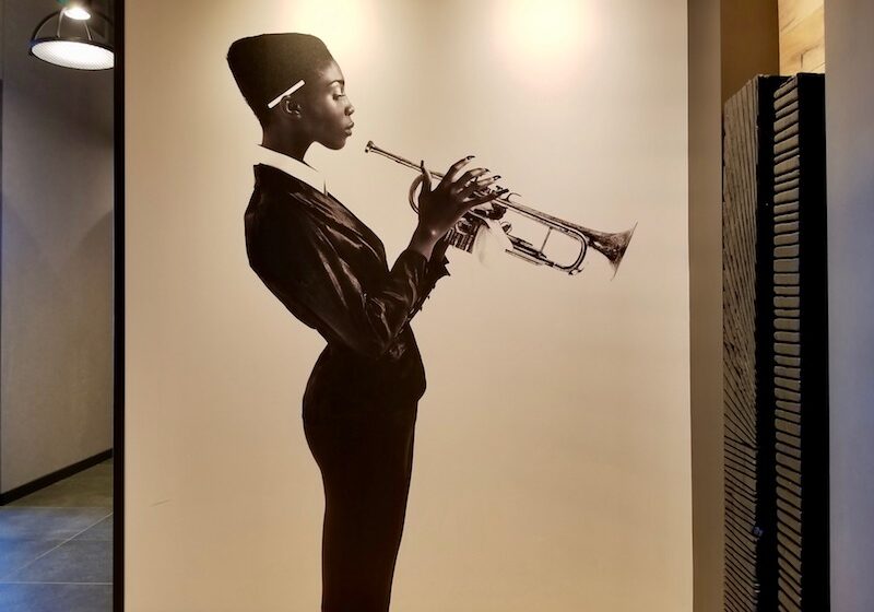 Two Light art trumpet player