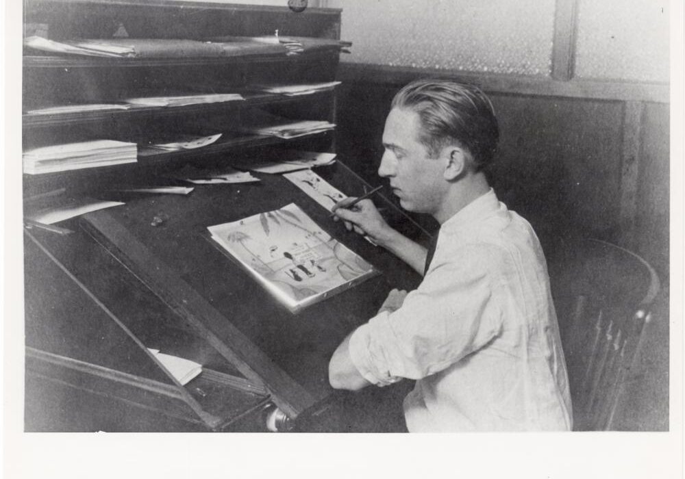 Walt Disney in Laugh-O-Gram studios in KC