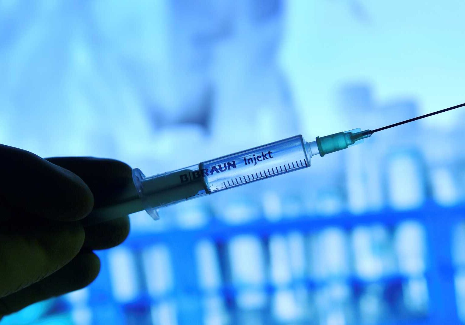 COVID-19 vaccine in a syringe