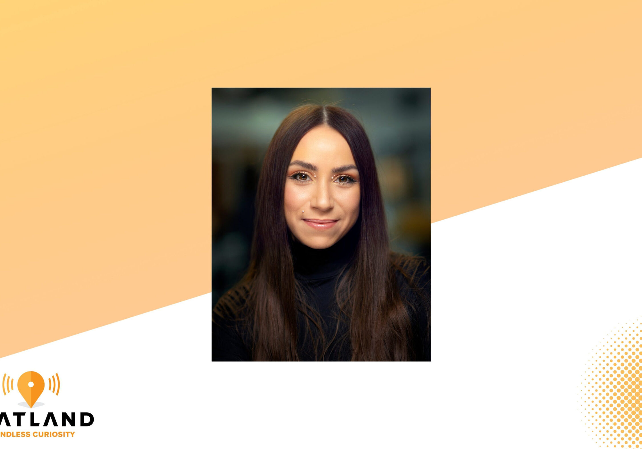 Banner announcement with photo of Vicky Diaz-Camacho, community reporter for Flatland at Kansas City PBS. Diaz-Camacho was awarded a prestigious higher education fellowship.