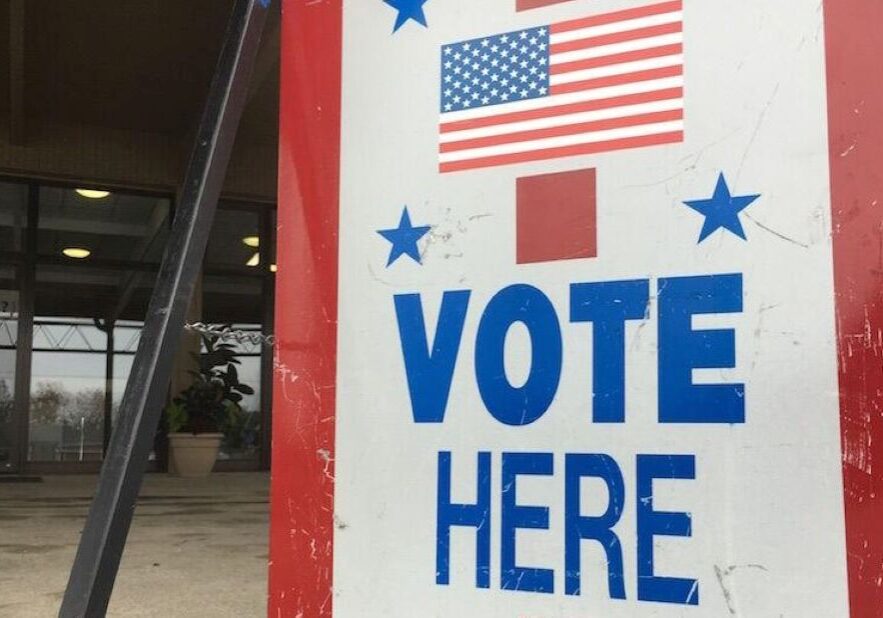 A sign outside a polling place in Missouri.