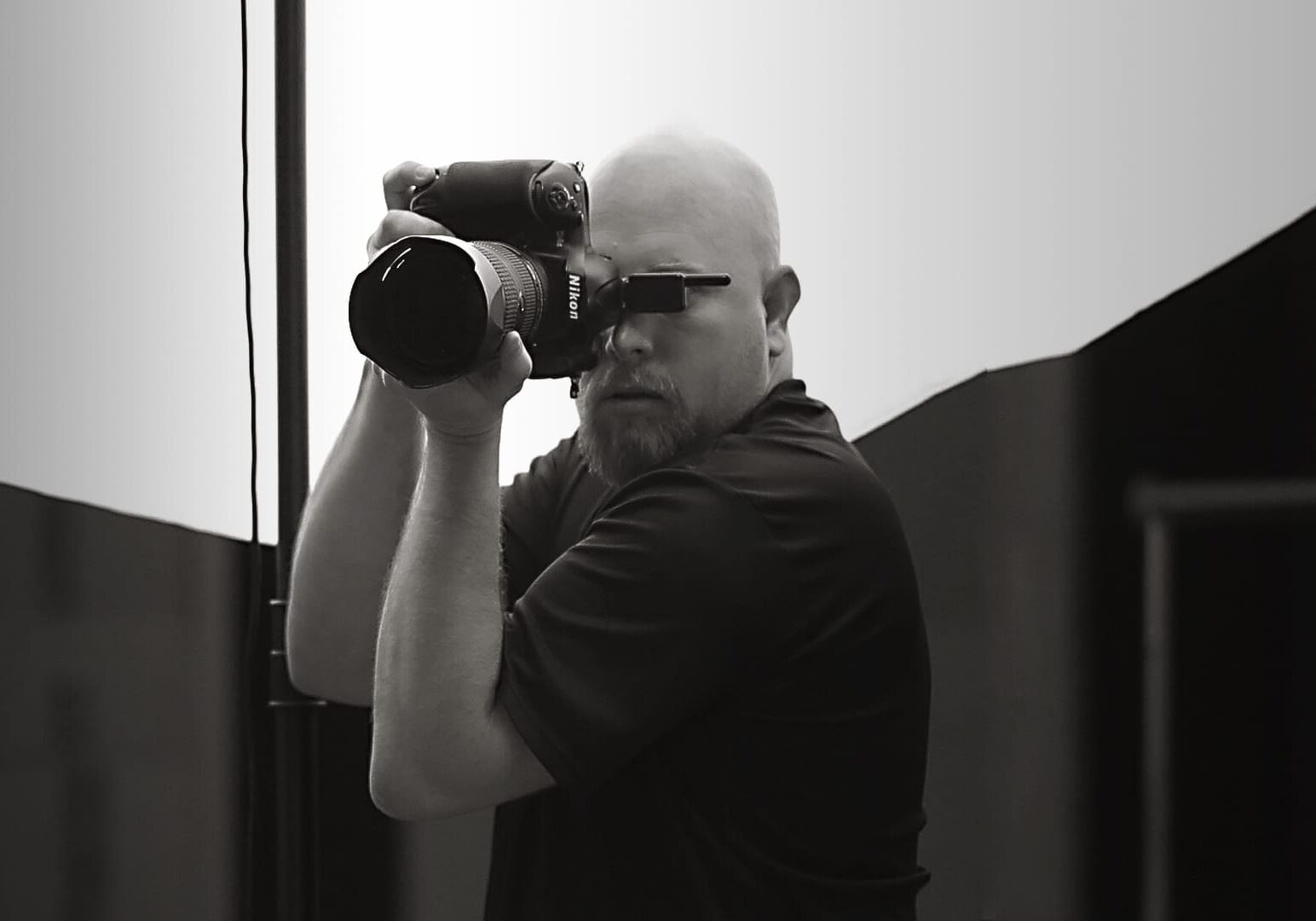 Fashion photographer behind the camera