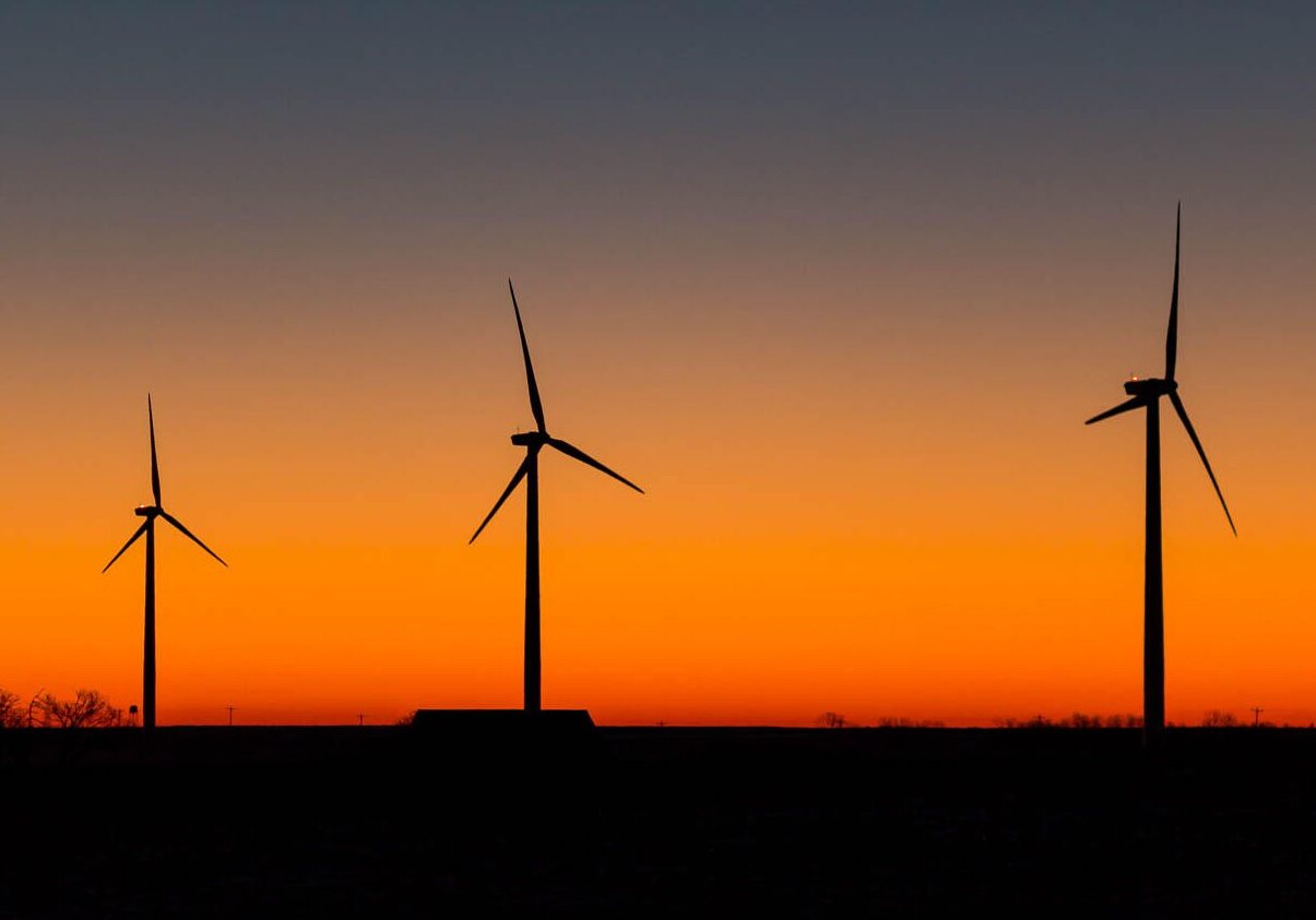 A wind farm in Ellsworth County, Kansas.