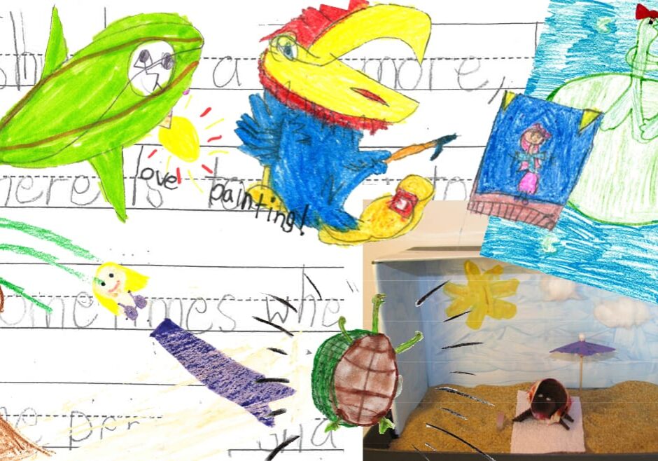 Collage of illustration from stories submitted to the 2014 KCPT Kids Writers Contest