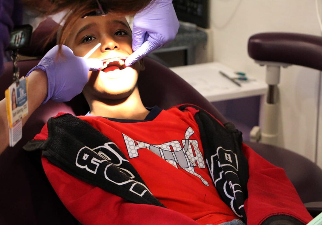 Patient in dental chair