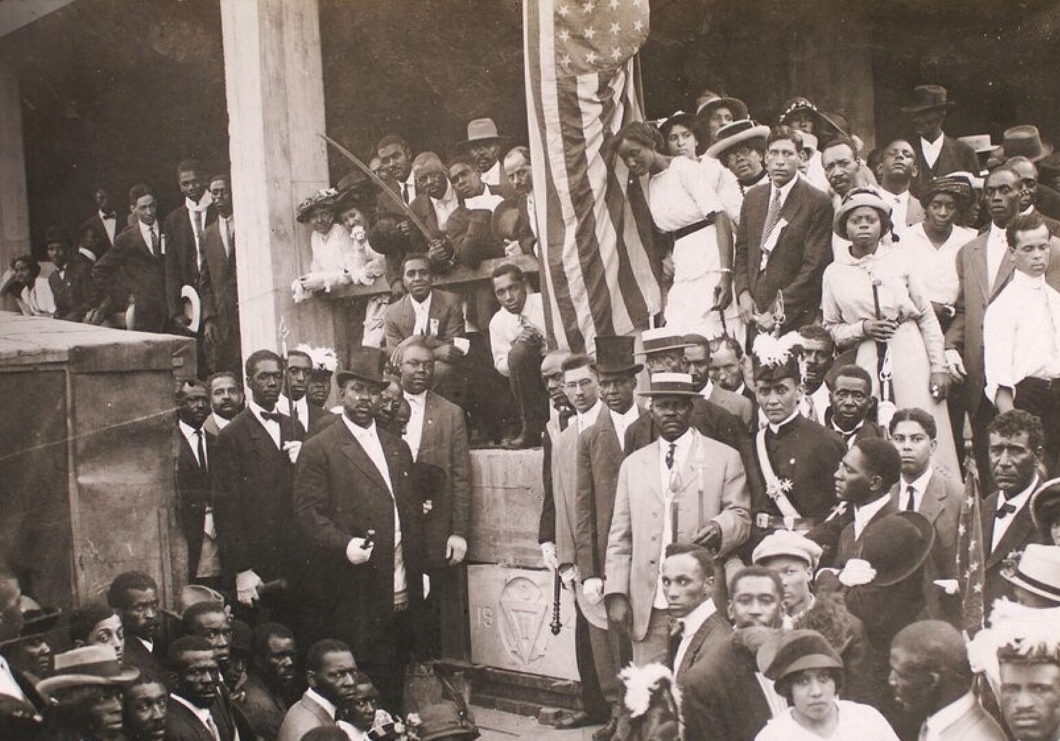 A crowd gathered for the 1914 cornerstone laying at the Paseo YMCA in Kansas City, Missouri.