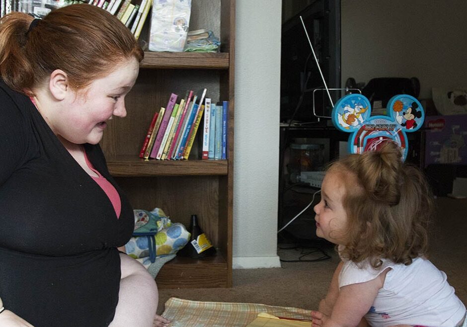 former foster care youth with her 19-month old daughter