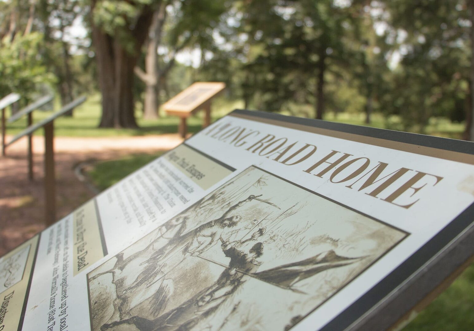 mass graves sign in Loose Park