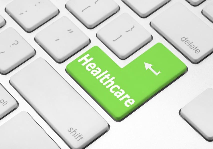 Healthcare key on the computer keyboard