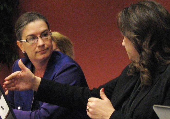 Kari Bruffett, secretary of the Kansas Department for Aging and Disability Services, met Wednesday with mental health advocates to discuss potential changes to state regulation of prescription mental health drugs.
Photo: Dave Ranney / Heartland Health Monitor