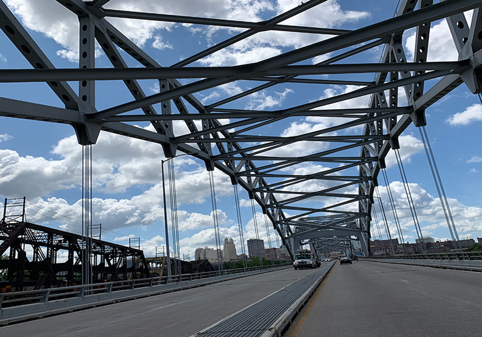 view of buck o'neil bridge heading south