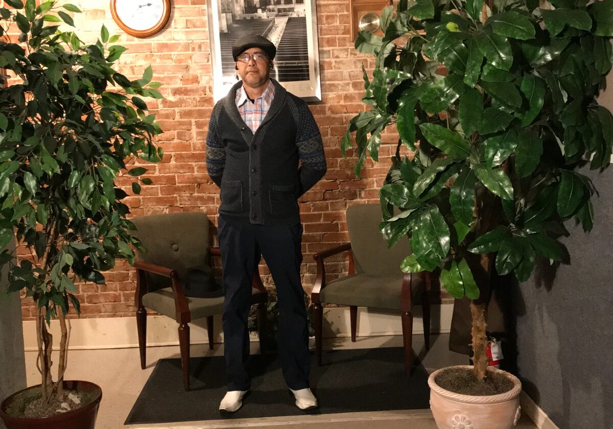 Yosmel Serrano stands in the entryway of his theater. (Contributed)