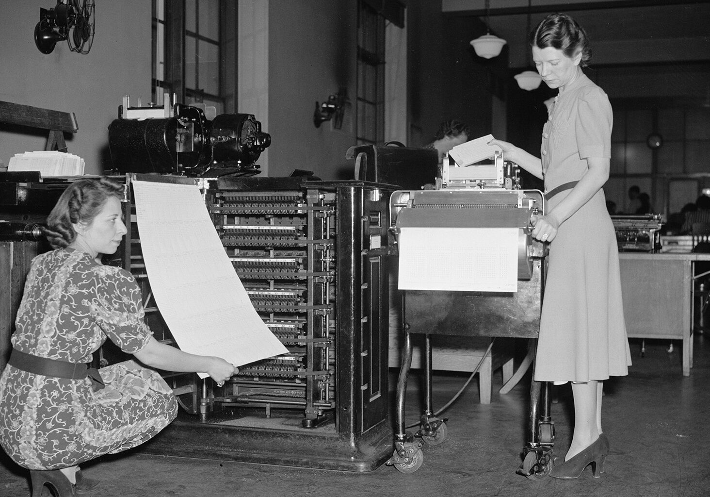 Historical photo of census workers