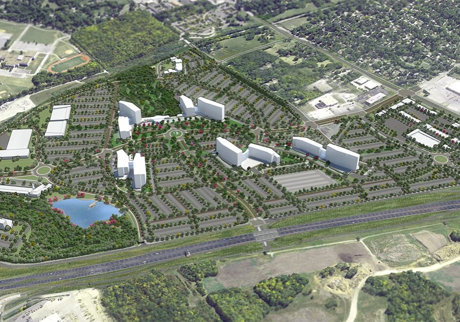 A computer rendering of Cerner Corp.'s proposed $4.45 billion campus in south Kansas City.