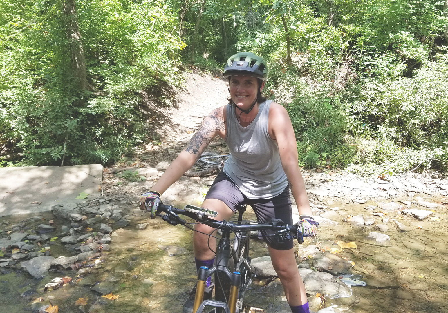 Sarah Hemme on her bike