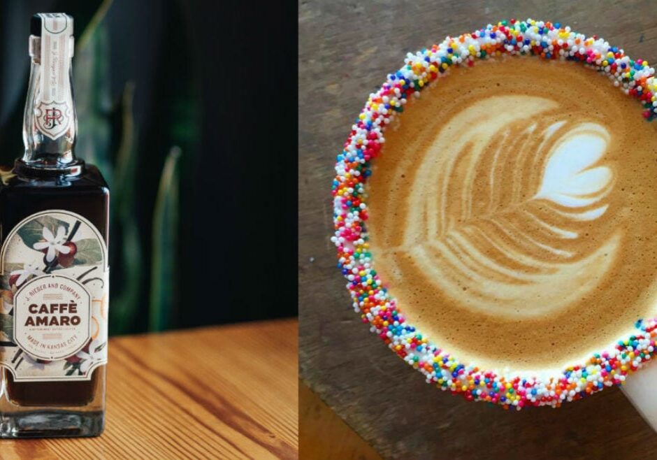 A bottle and a coffee cup