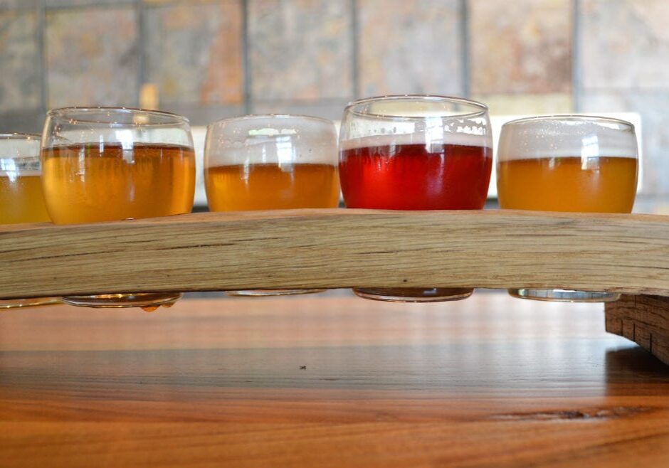 Crane Brewing's beer flights