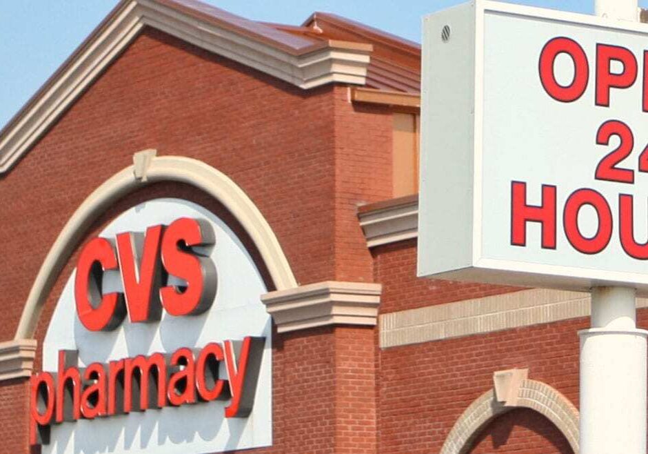 CVS Pharmacy and Open 24 Hours sign