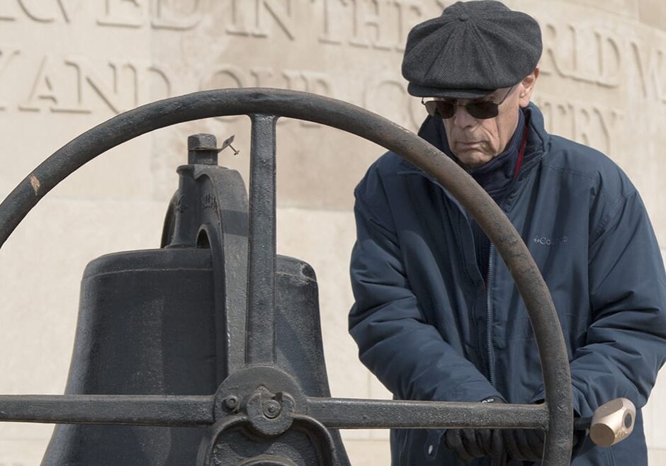 Dave Damico rings liberty bell at veterans day celebration