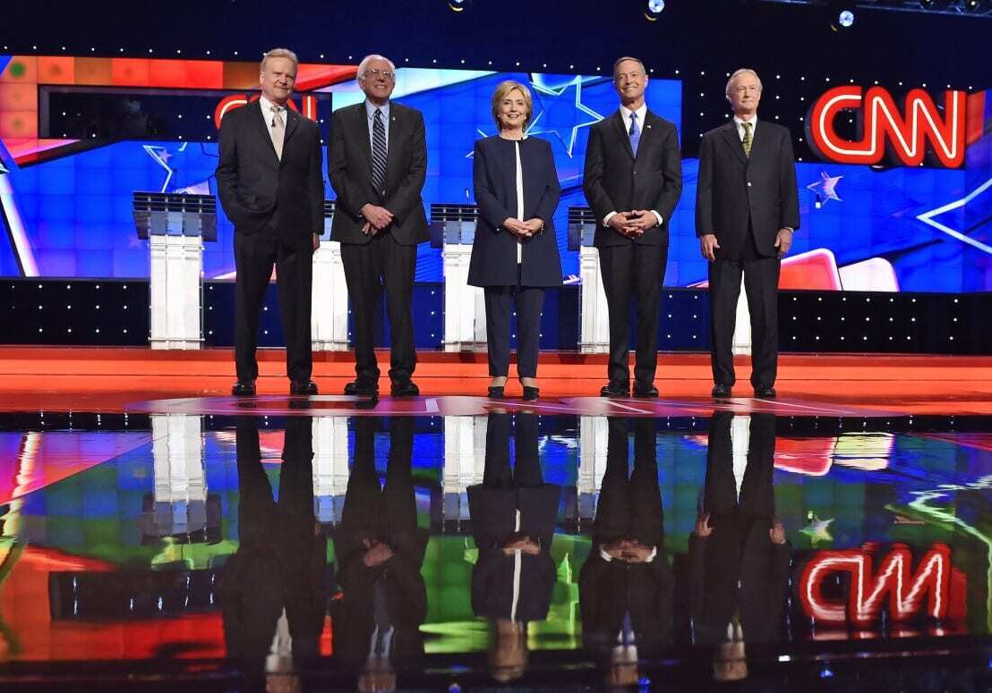 Democratic presidential candidates take the stage in Tuesday's debate. Who won? Ask your corporate overlords. (Photo: David Becker | AP)