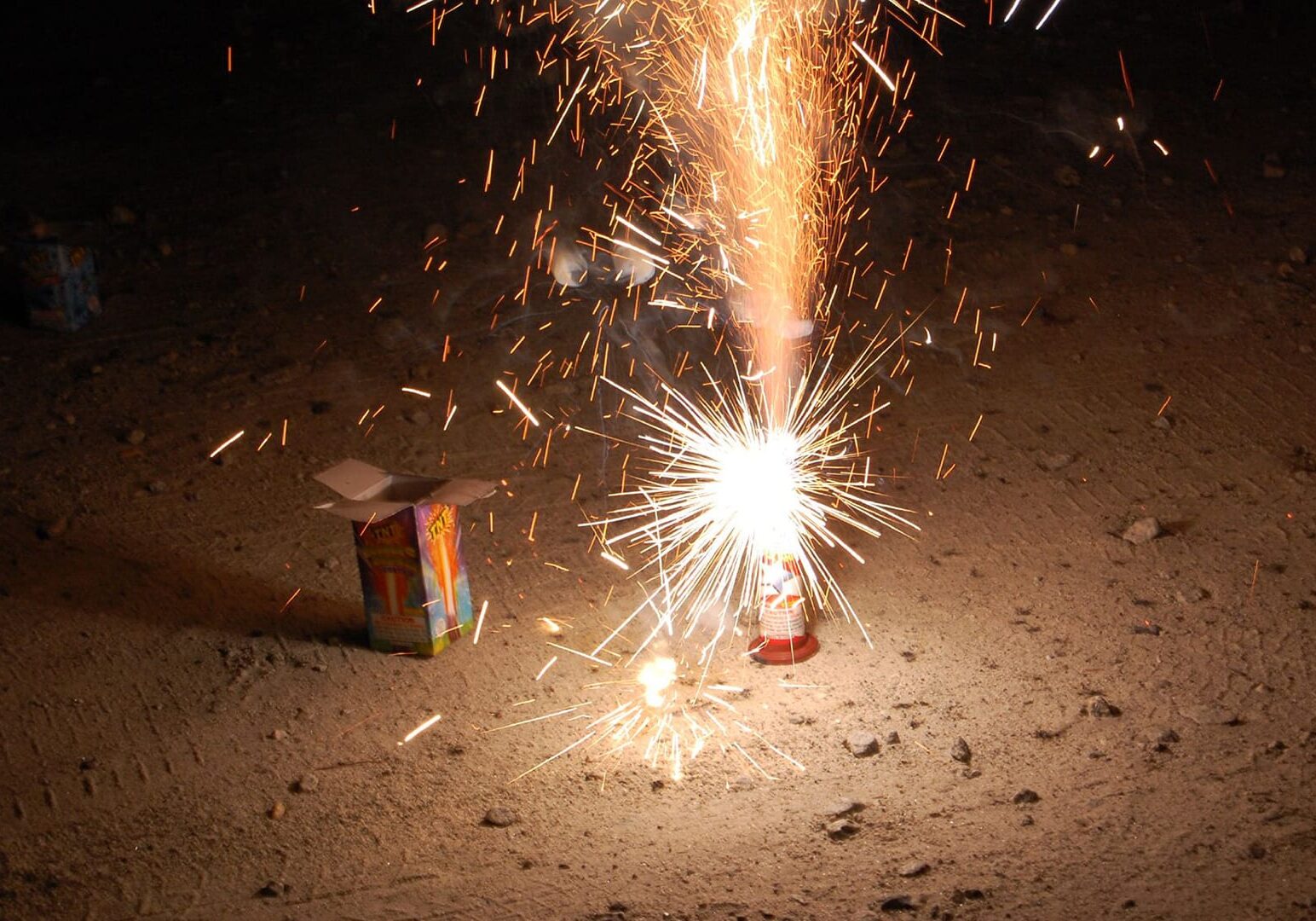 firework giving off sparks