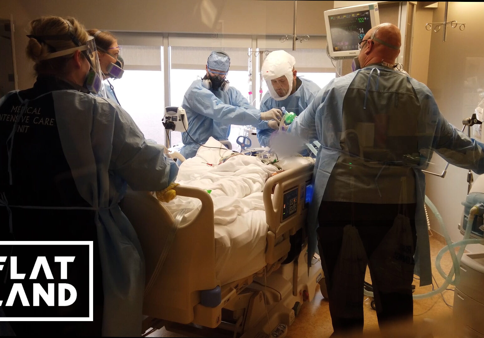 Flatland, doctors in hospital with patient