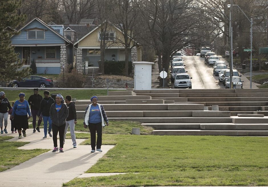 GrilTrek participants walk thru Gillham Park