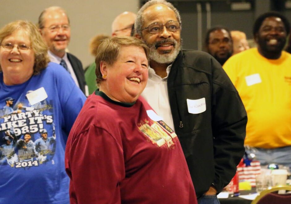 Participant does stretching exercises