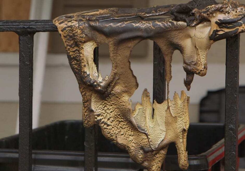 Melted remains from a house fire in Kansas City