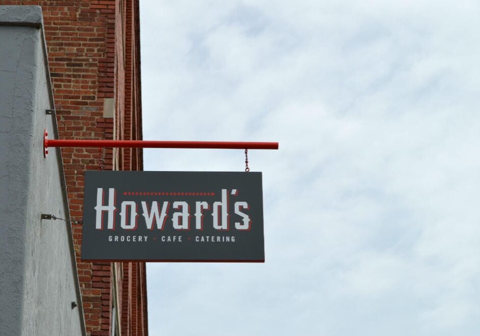 The front of the up-and-coming Howard's Grocery Store.