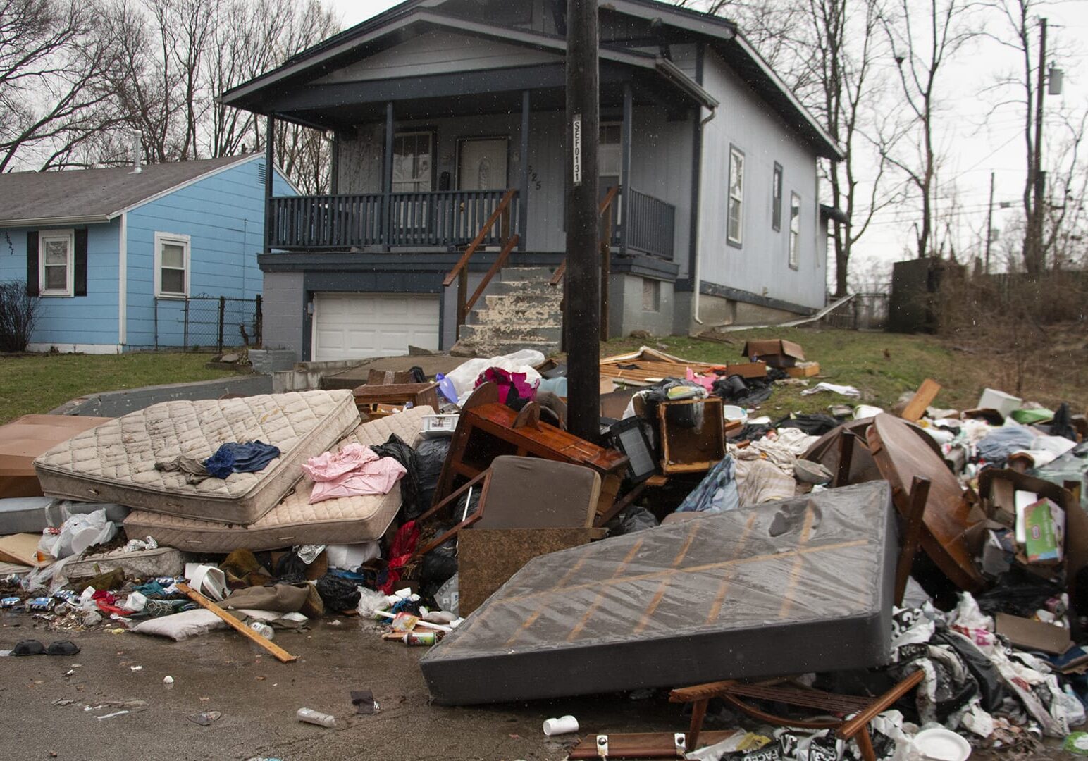 illegal dumping site in 5600 block of Paloma Avenue in Kansas City, Missouri