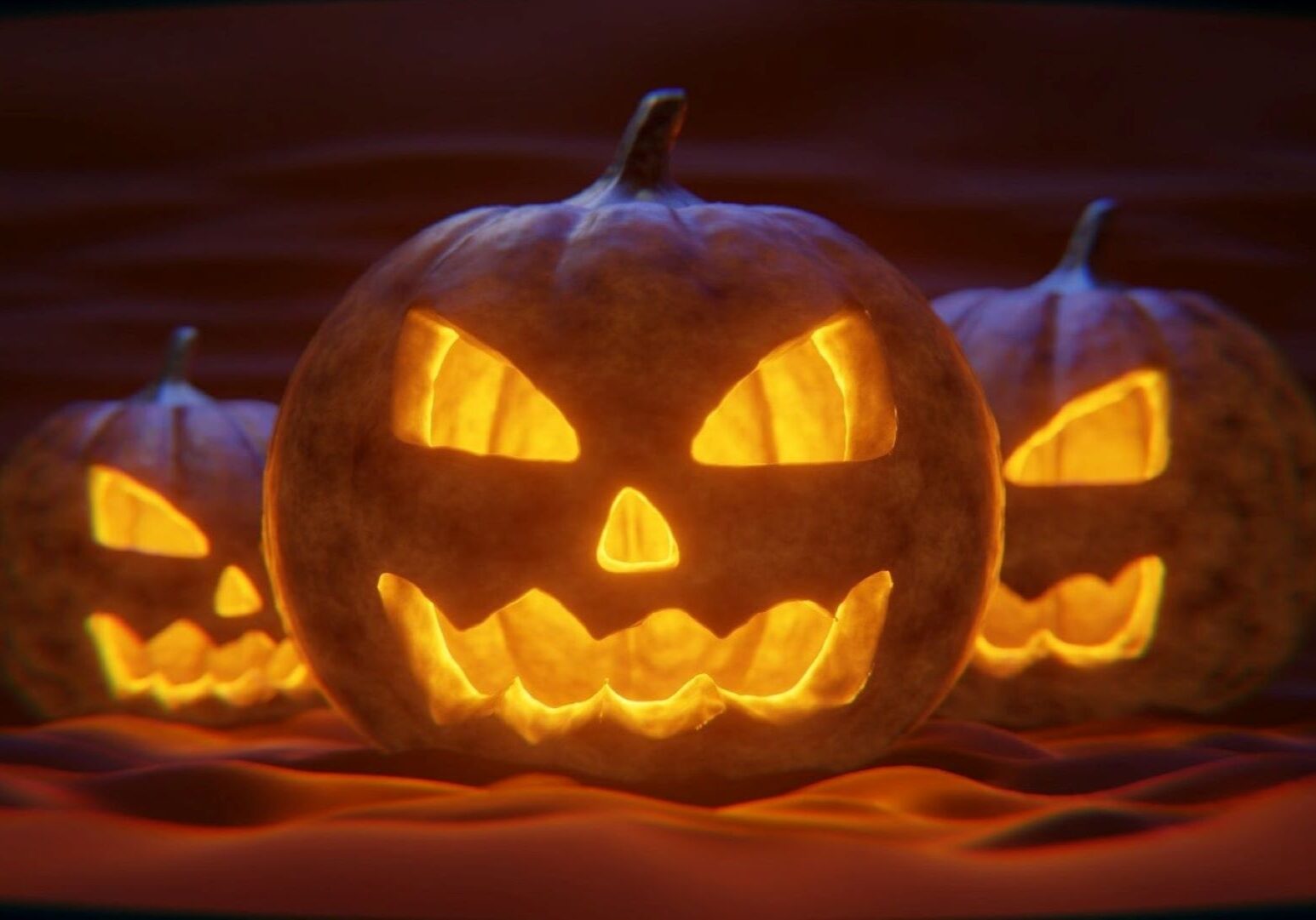 Photo illustration of jack-o-lanterns.