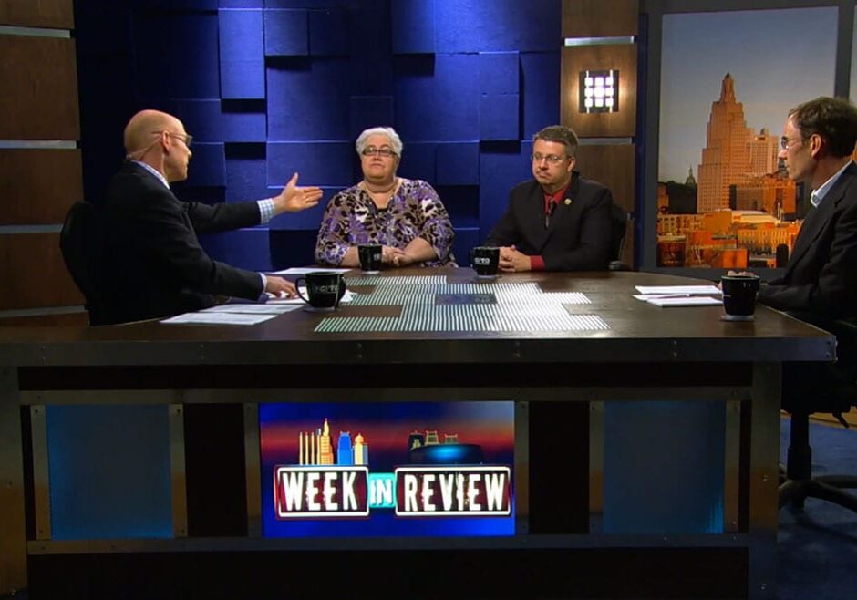 Nick Haines and guests on the KCWIR set