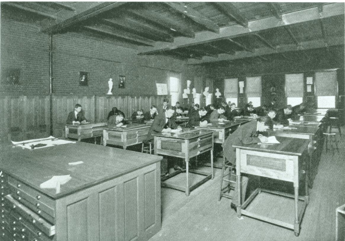 the manual high school drawing room in the late 19th century