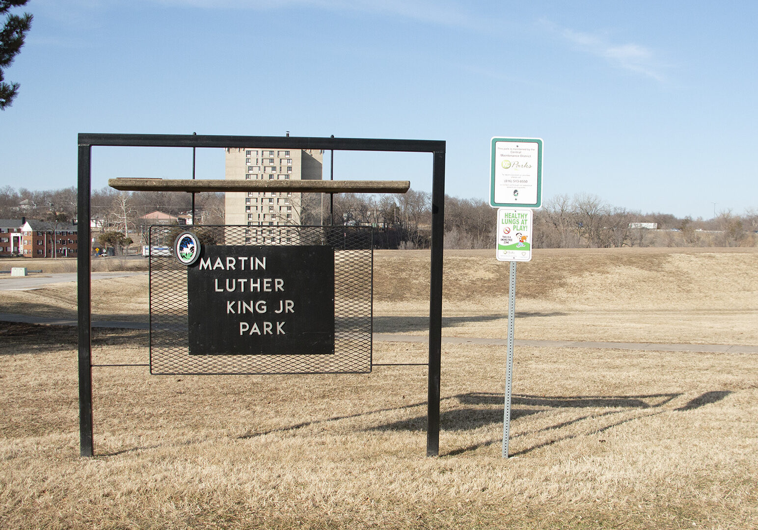 mlk park sign and acreage