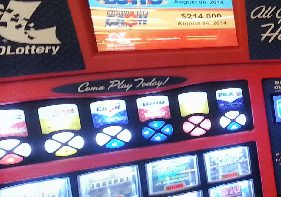 Close-up image of Missouri Lottery vending machine