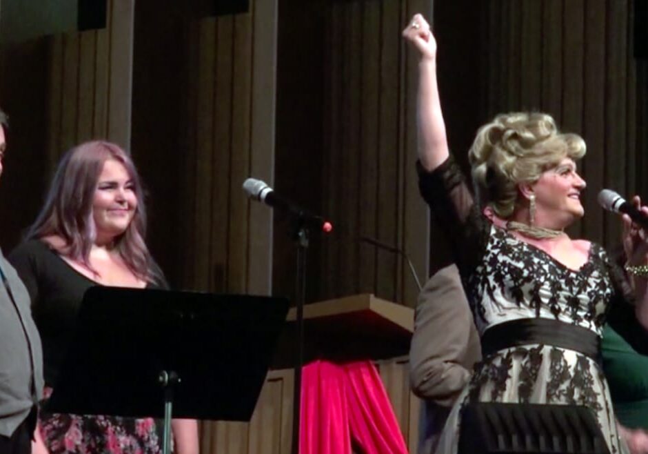 Group singing on stage