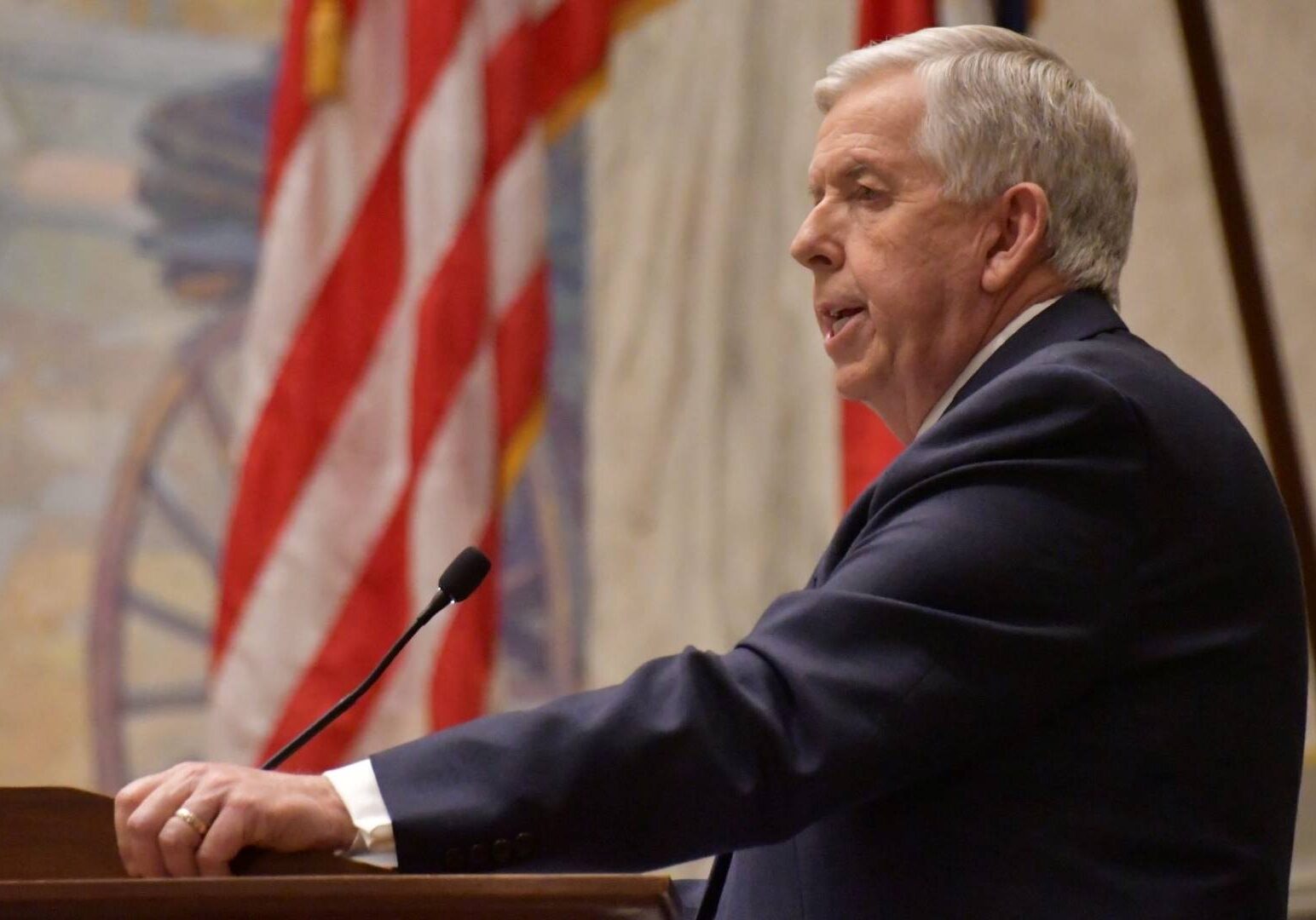 Missouri Gov. Mike Parson delivered his State of the State address on Jan. 27, 2021.