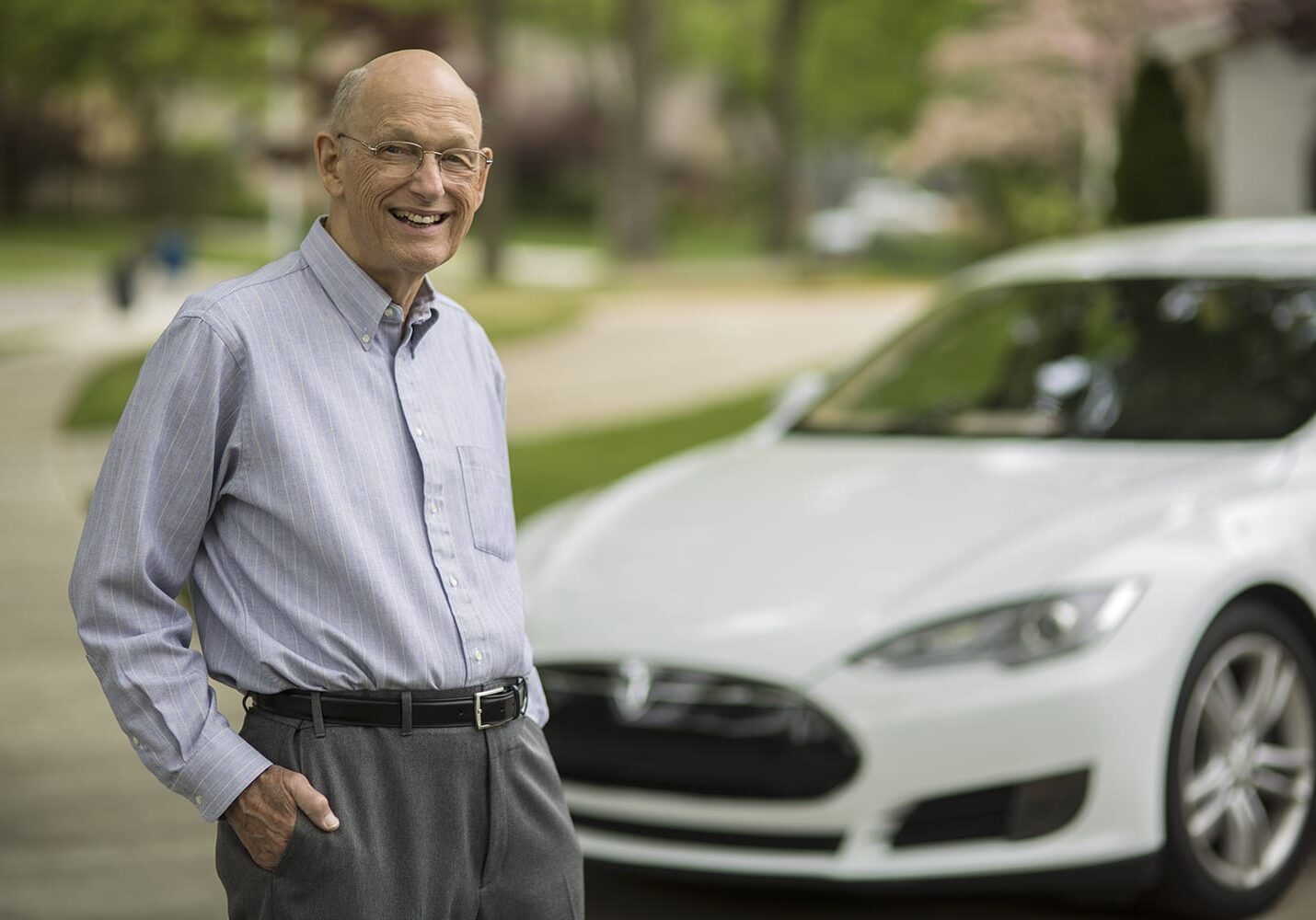 Al Pugsley with his Tesla