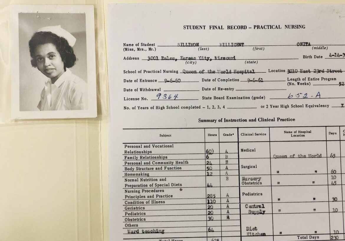 Student records from the School of Practical Nursing. (Contributed | Black Archives of Mid-America Kansas City)