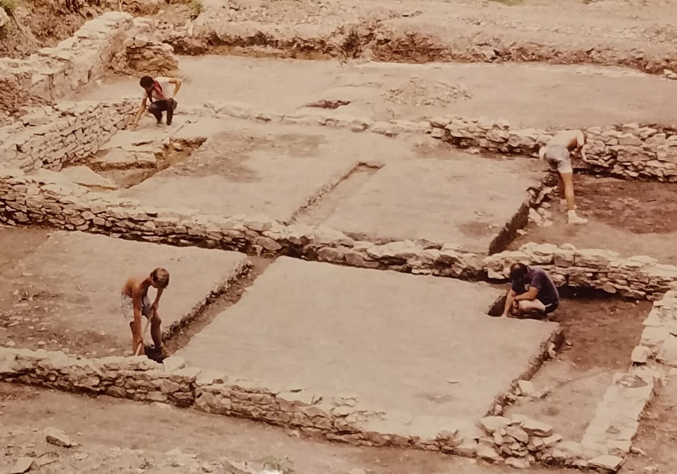 Preservation workers at the Quindaro site.