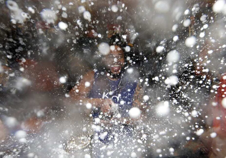 Kansas City Royals' Johnny Cueto celebrates after Game 5 of the Major League Baseball World Series on Monday. The Royals won 7-2 to win the series. (Photo: David J. Phillip | AP)