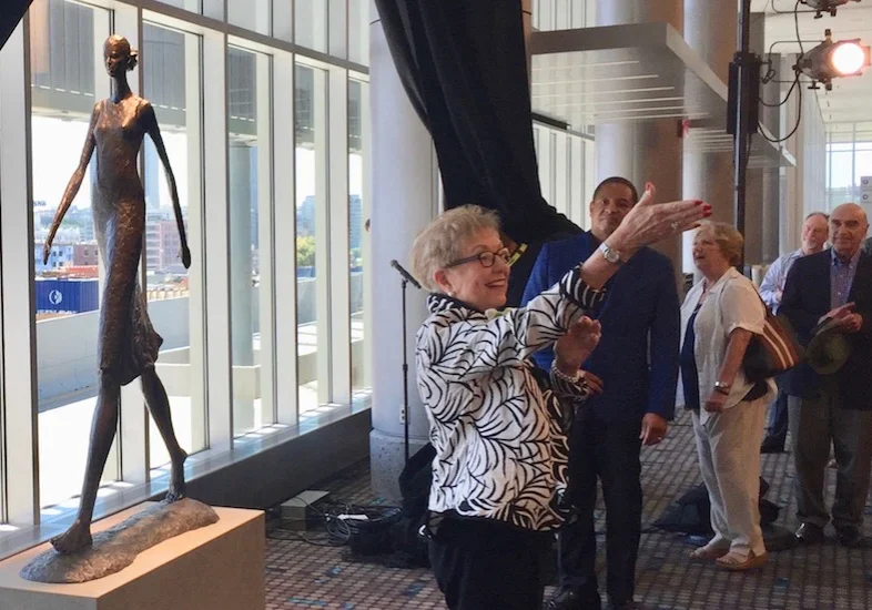 Former Kansas City Mayor Kay Barnes celebrates in July 2018 when the city names the Grand Ballroom in the convention center in her honor. (File photo)