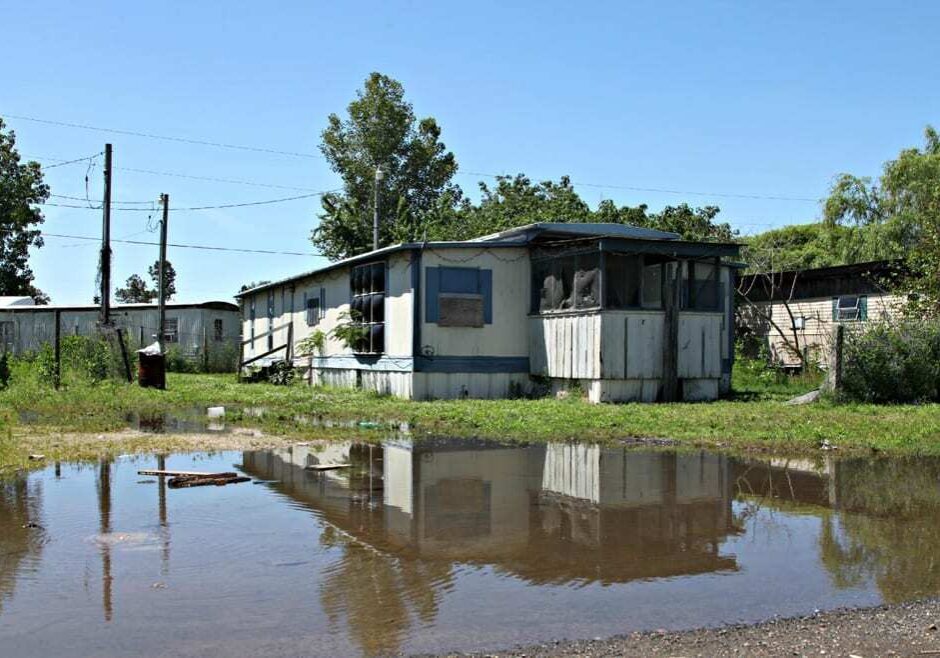 During the growing season, these trailers are packed with seasonal farmworkers who can't afford to rent in the rural community of Kennett, Mo., according to neighbor Angel Castro. (Photo: Kristofor Husted | Harvest Public Media)