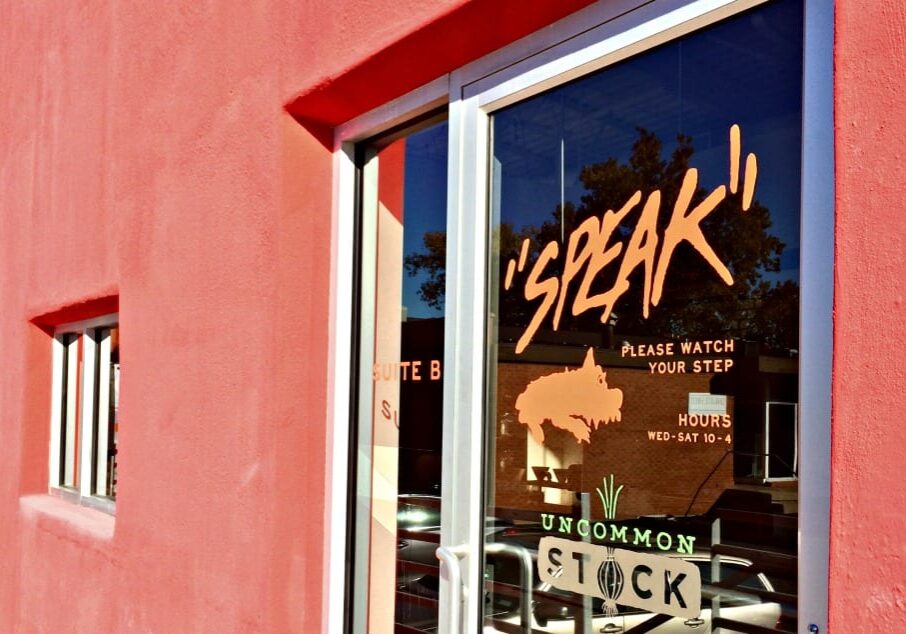 The door of Speak, a restaurant.