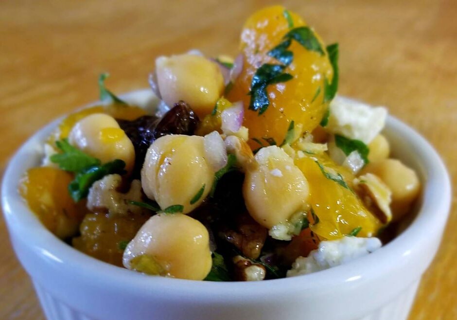 chickpea, cherry, and ginger salad