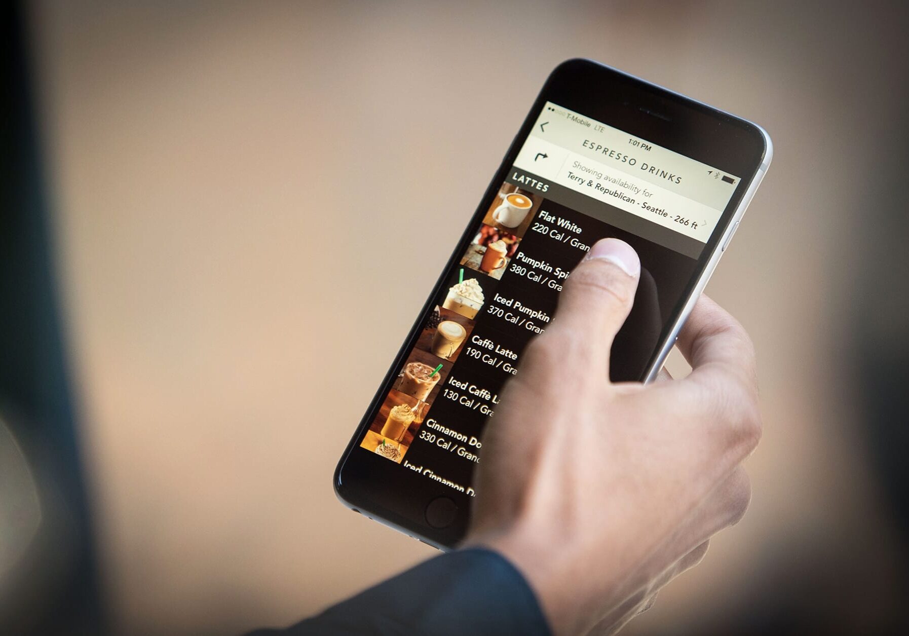 Starbucks calorie count on app