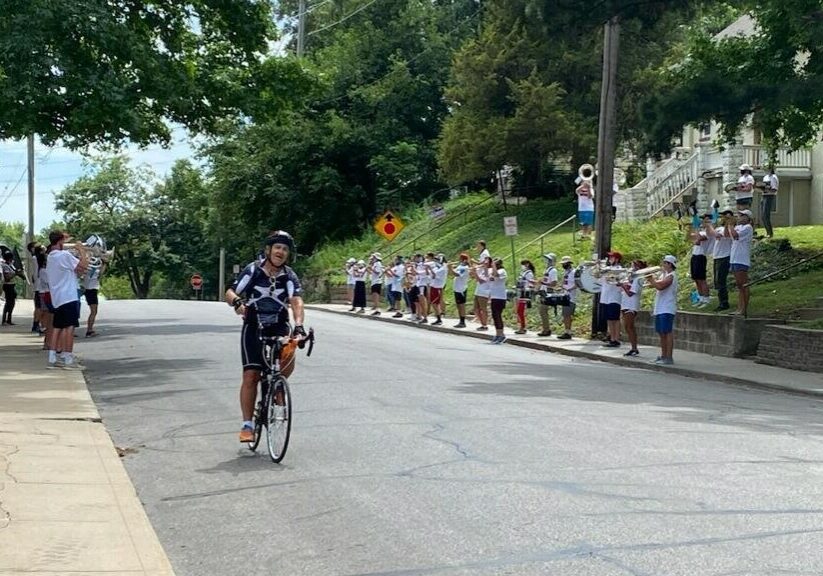 Tom McGuire on his bike.