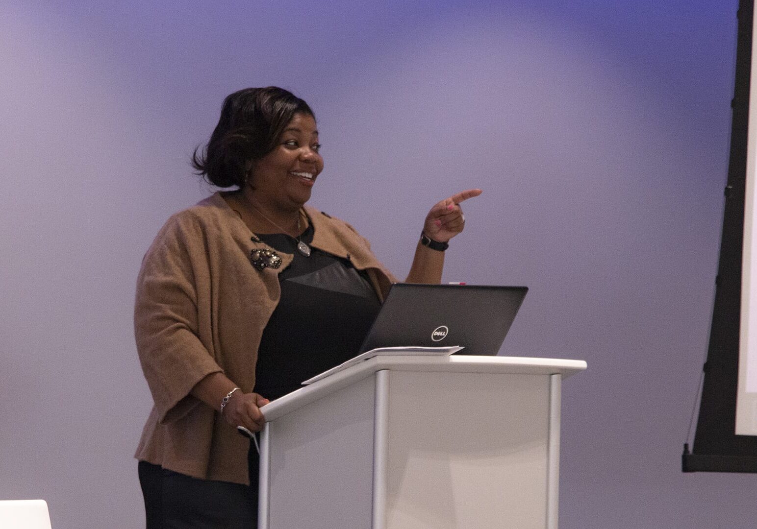 Tiffany Manuel delivers the keynote address