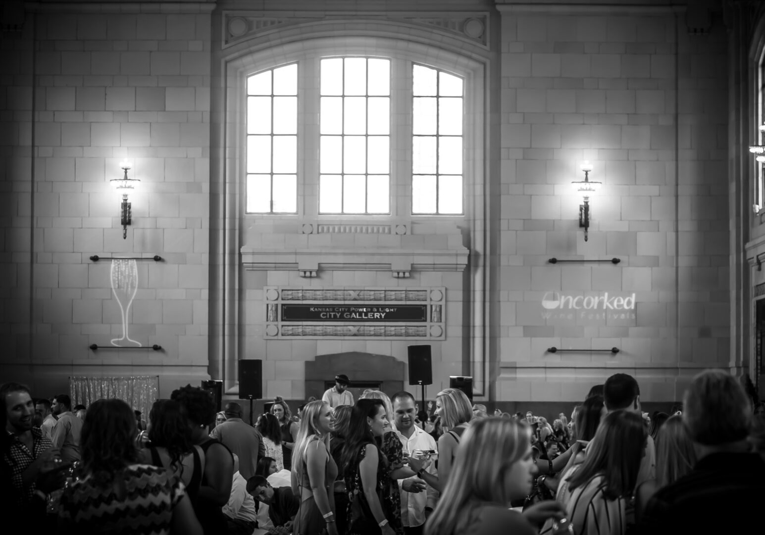 Kansas Citians mingle and taste wines in Union Station.